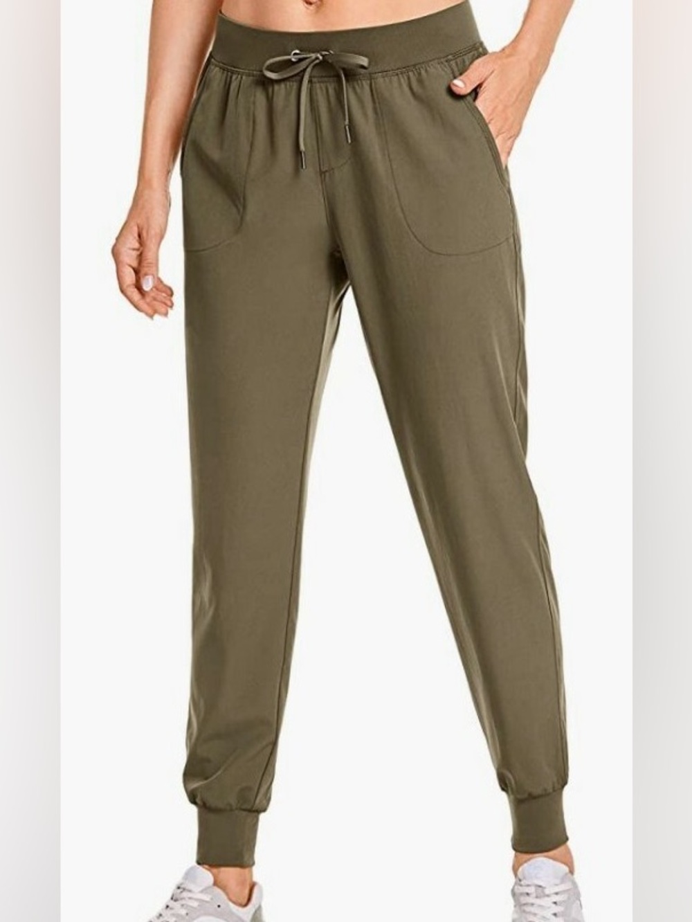 CRZ YOGA NWT Drawstring Jogger Pants Olive Yellow Green Active Bottoms